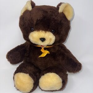 Vintage Cuddle Wit Brown Teddy Bear Tie Stuffed Animal Toy 17 In